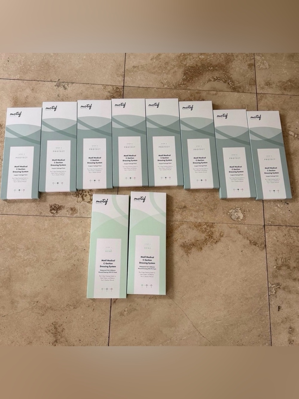 9 Boxes Motif Medical C-Section Dressing System Step 1 & 2 - New Sealed 2029